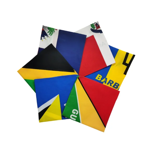 Factory Promotional Custom Cotton Screen Printed Flag Bandana Haiti Flag Bandana