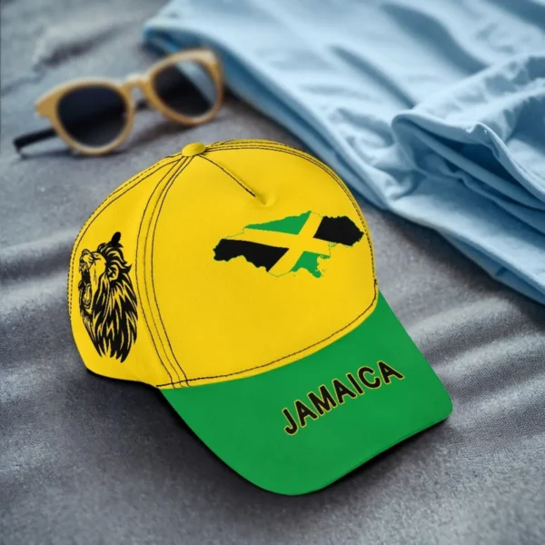 Wholesale Fashion Trendy Accessories Casual Golf Cap for Men Custom Jamaican Flag & Seal Drop Ship Run Caps Low Moq Camp Caps